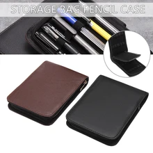 

1Pc Artificial Leather Fountain Pen Case 175*120*25mm 12 Pens Fountain Pen Roller Leather Case Holder Stationery For Student