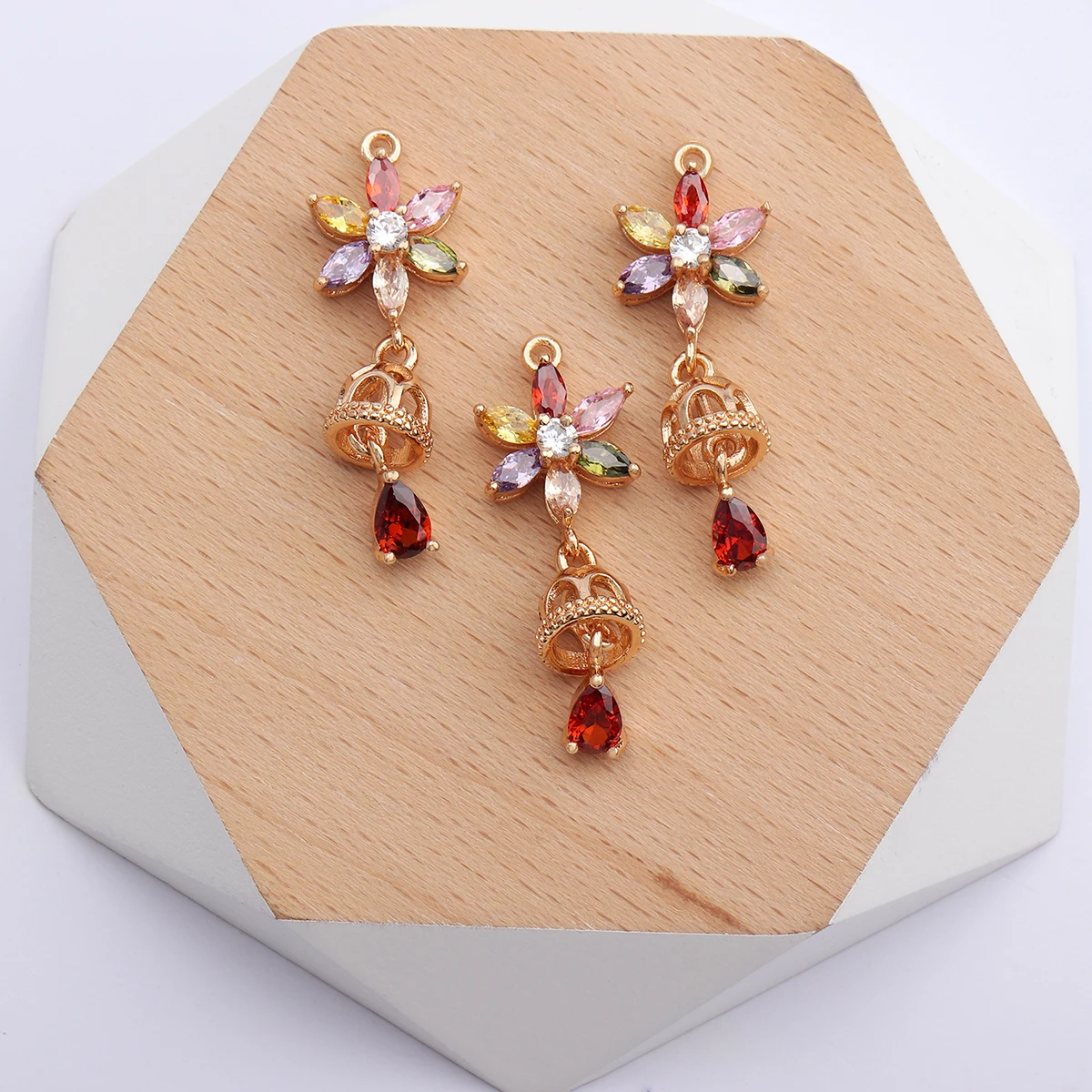 Assoonas M457, Серьги с драгоценными камнями, ювелирные аксессуары, 18k позолоченные, шарм, diy циркон кулон, изготовление ювелирных изделий, diy серьги, 6 шт./лот