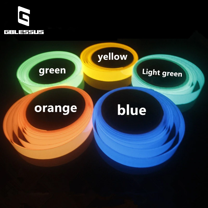 Rainbow Luminous Tape Self-adhesive Paper Luminous Fluorescent Dark Eye-catching Night Warning Yellow Blue Orange Green