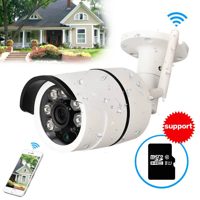 CCTV Outdoor Waterproof Bullet IP Camera Wifi Wireless Surveillance Camera support TF Card  CCTV Camera Night Vision