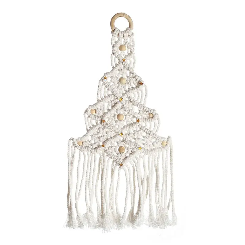 

Hand-woven Macrame Tapestry Christmas Tree Hanging Pendant Baby Room Wall Decor
