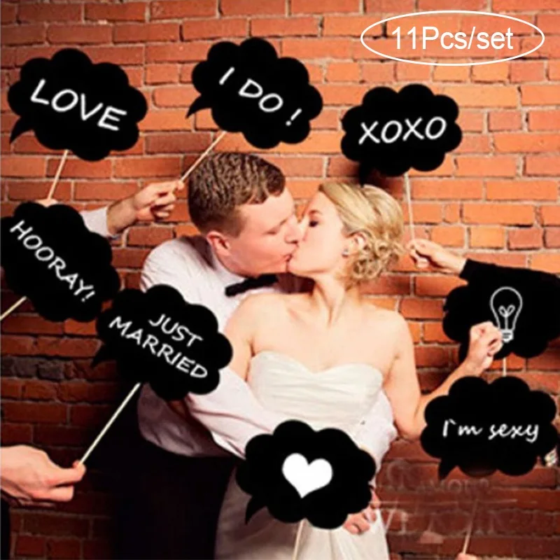10pcs black Фламинго реквизит для фотостудии веселое свадебное украшение DIY г-н Mrs реквизит фотокабинки фото детский душ девичник вечерние принадлежности - Цвет: 10pcs black