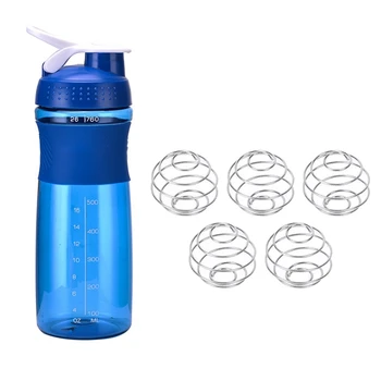 

800Ml Leak Proof Mixer Cup with 5 Blending Ball Mixing Bottles for Protein Shakes,Premium Fitness Accessories