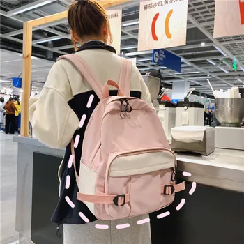 

2020 new backpack ladies Korean high school college student backpack Japanese simple casual fresh backpack women's