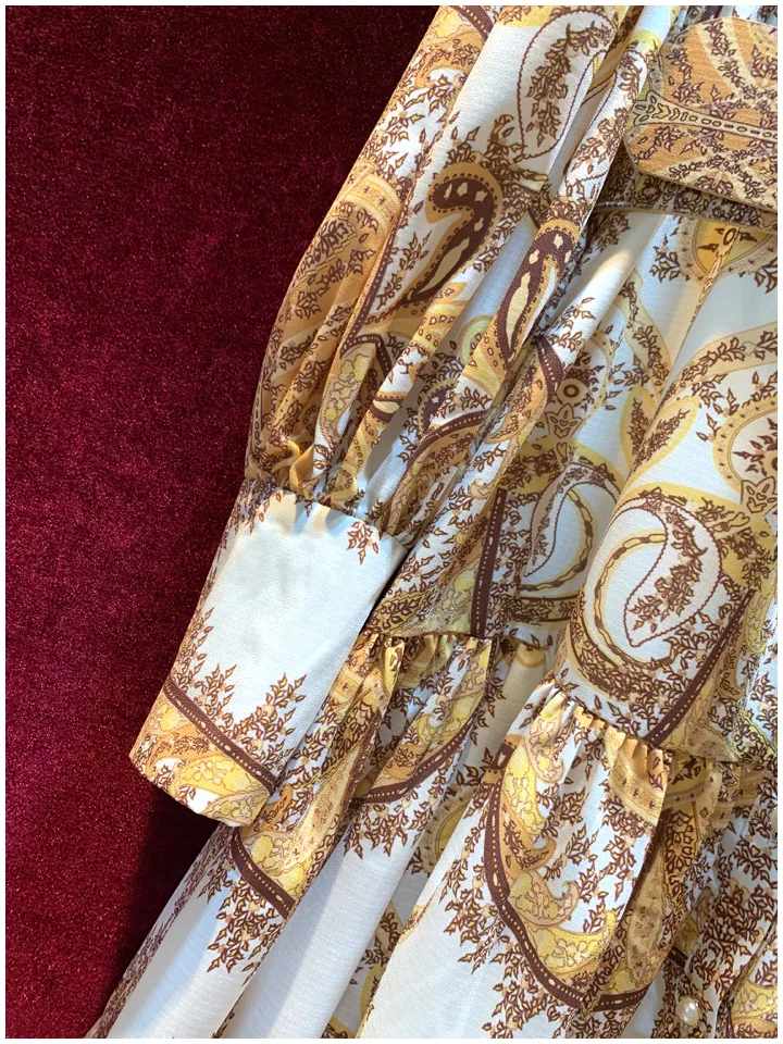 Svoryxiu дизайнерское осенне-зимнее длинное платье с длинными рукавами женский элегантный воротник-стойка однобортные богемные праздничные платья