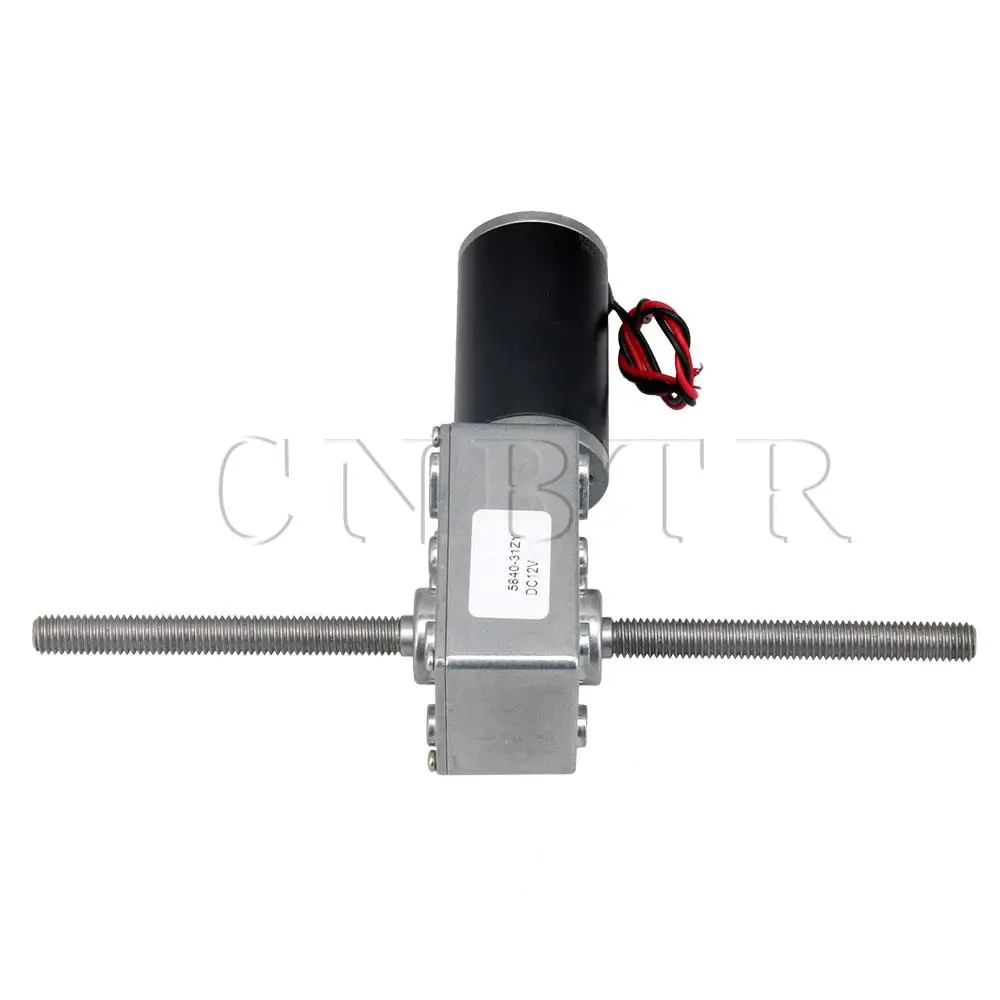 

CNBTR 260rpm Double Shafts M8 Thread DC12V 3.52W Worm Turbo Geared Motor