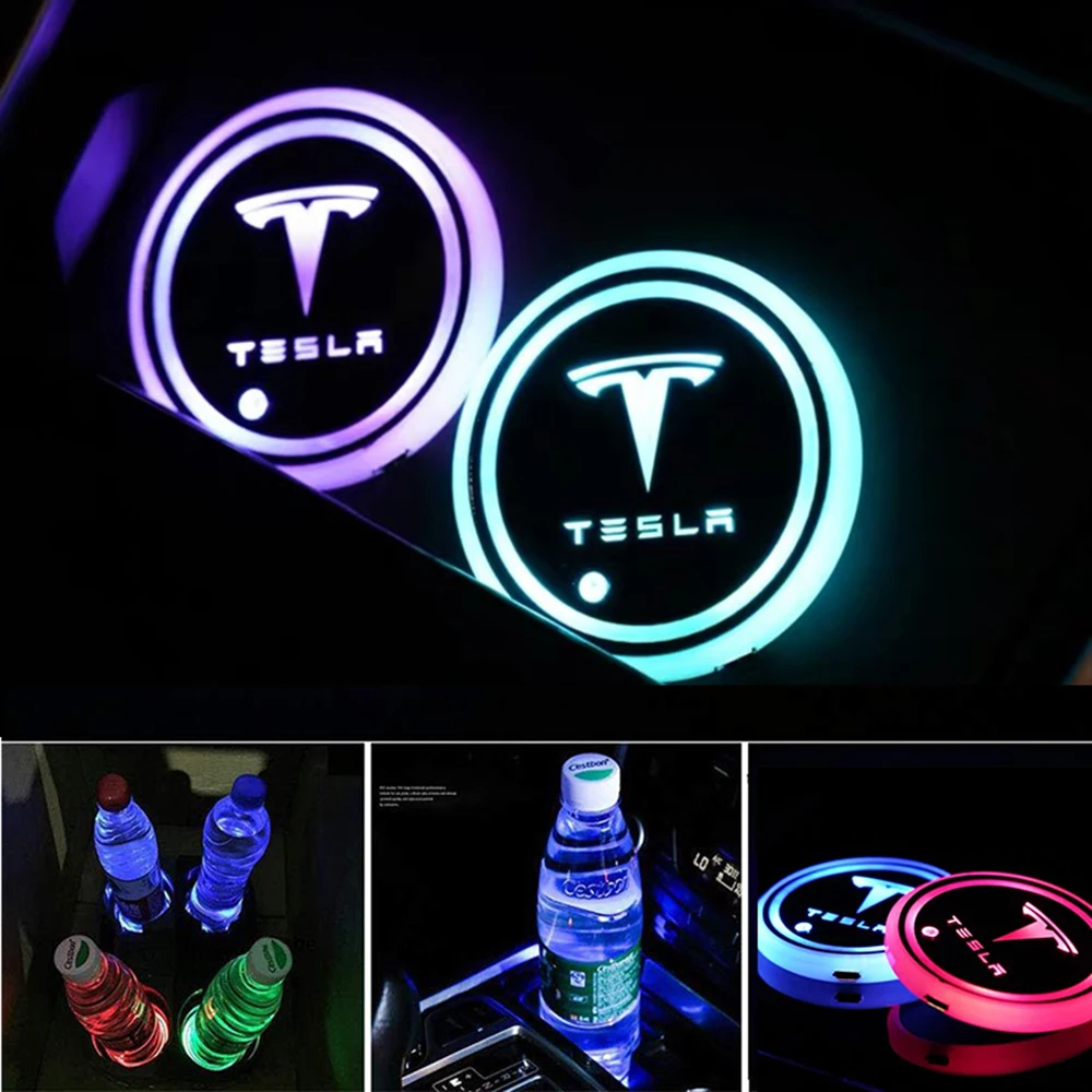 2 шт. Автомобильный интерьер для Tesla модели 3/S/X USB зарядка цветная умная