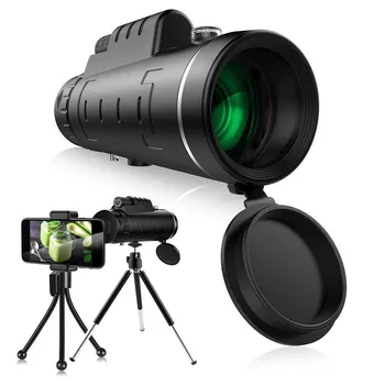 

Professional Monocular Powerful Telescope 40X60 Zoom Optical HD Lens Monocular Telescope+ Tripod+ Clip For Universal Phone#GH