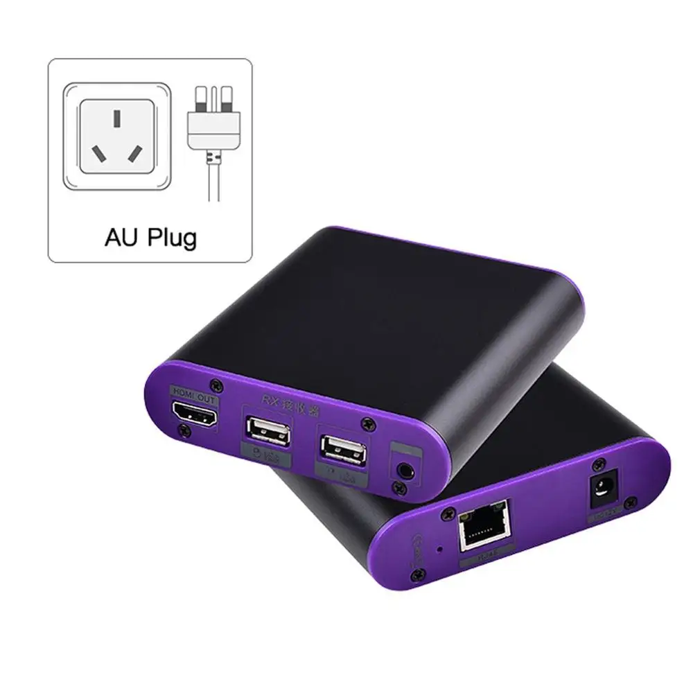 CAT872KVM HDMI передатчик и приемник Удлинитель Ethernet cat5e/6 plus/7 для глубокий цвет 3D EDID Dobly DTS - Цвет: AU plug