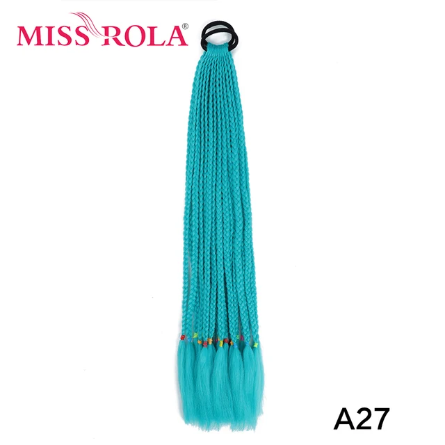 Synthetic Chignon Hair 60cm Hair Color Gradient Dirty Braided Ponytail Women Elastic Hair Rubber Band Hair Accessories Headband A27