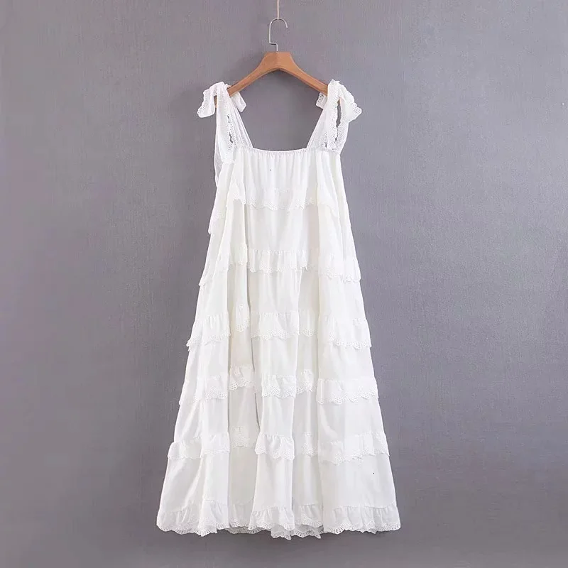 DEAT летнее сексуальное платье без рукавов с белыми бретельками, Длинное свободное Плиссированное Платье макси с открытой спиной, женское платье ME300