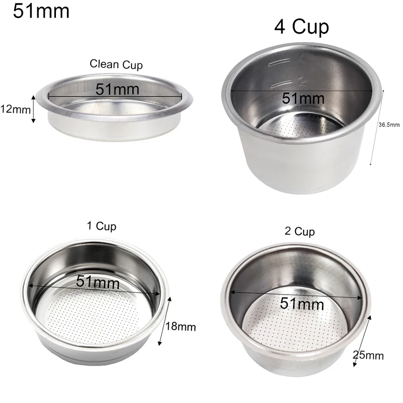 Stainless Steel Coffee Filter Basket 304 1 Cup Stainless Steel Filter