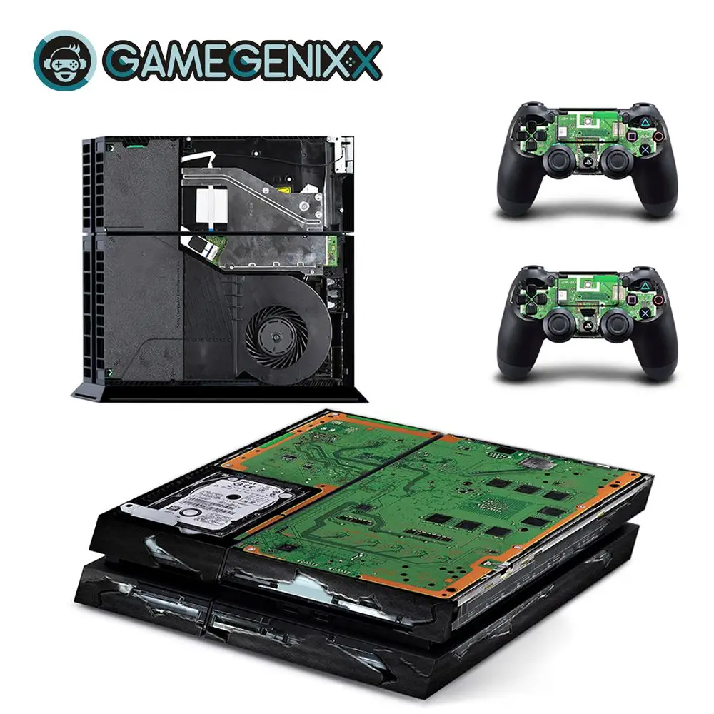 GAMEGENIXX виток винилопласта с наклейкой для консоли PS4 и 2 контроллера-дизайн материнской платы