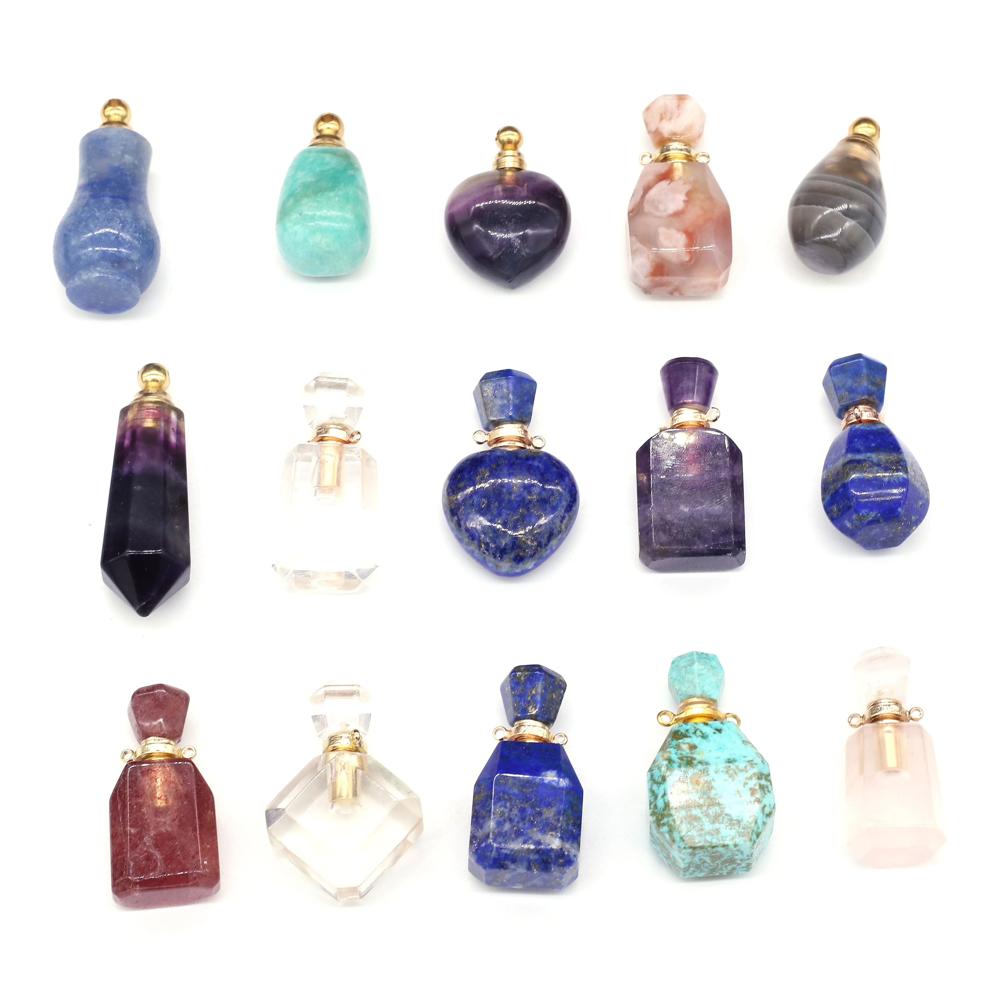 1PC Natural Stone Agate Perfume Bottle Connector Amethyst