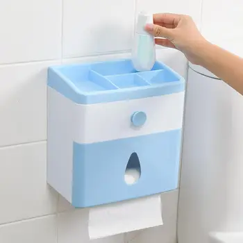 

Creative Double Layer Paper Towel Box Waterproof Tissue Box Multi-Function Paper Roll Extraction Storage Box with Drawer