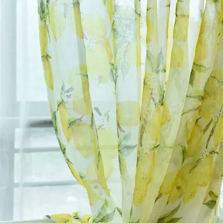 tulle Фруктовый лимон дизайн шторы для гостиной простой пастырской красочные дерево полиэстер ткань мультфильм дети мальчики шторы WP166C - Цвет: tulle
