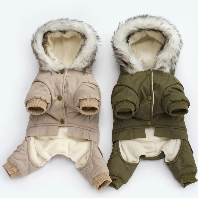 Warm Hooded Dog Jacket Jumpsuit 2