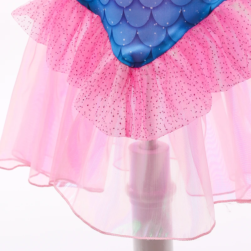 Girl Princess Little Mermaid Dress Kids Halloween Fancy Costume Birthday Party Girl Dress Up Sets Children Clothing With Wig girls dress princess costume kids clothes