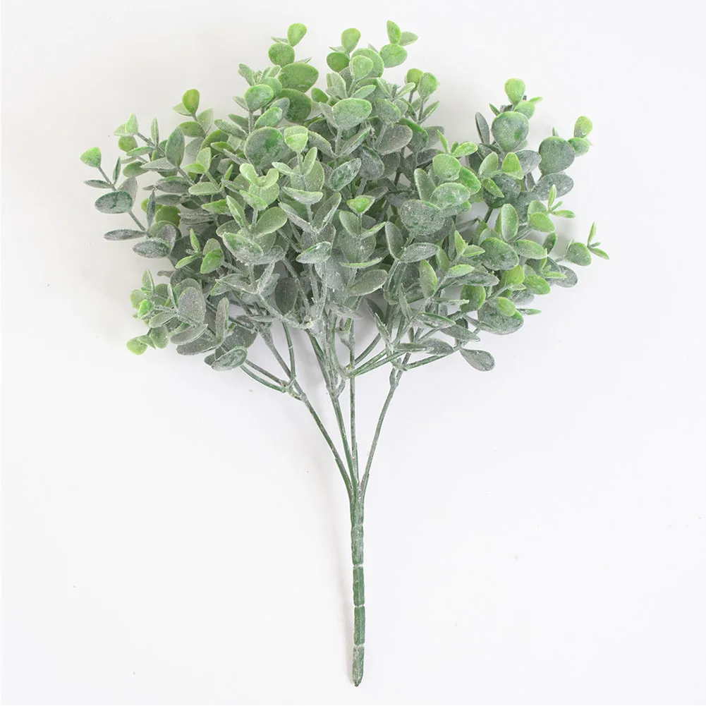 

5 Stems Living Room Indoor Outdoor Greenery Artificial Plant DIY Desk Decorative Flocking Mini Leaves Bushy Vivid Bouquet Office