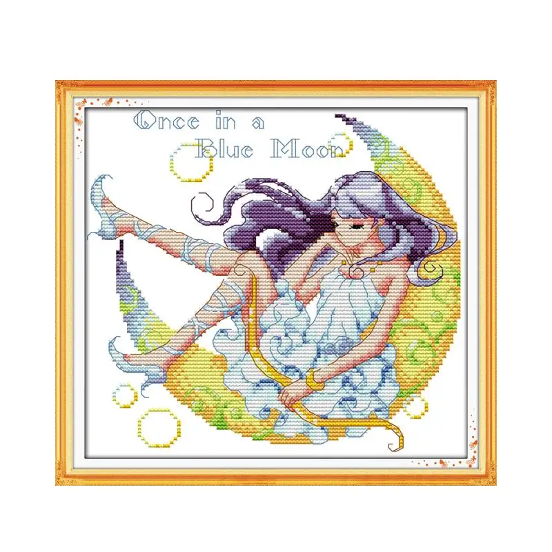 Moon girl Набор для вышивания крестиком 14ct 11ct граф печать холсты стежков вышивка DIY ручной работы Рукоделие плюс