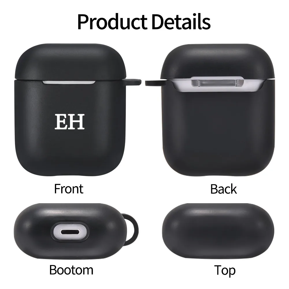 Airpods 2 custodia personalizza nome iniziali lettere per Air Pod custodia  protettiva in Silicone morbido di lusso Fundas Airpods custodia accessori  per auricolari|Earphone Accessories| - AliExpress