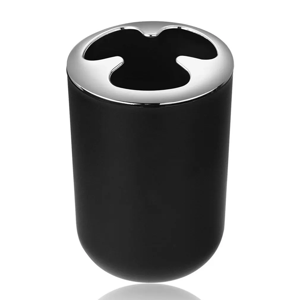 Creative Trash Can Hotel Household Goods Frosted Surface Plastic Bathroom 6Pcs Set Wash Bathroom Toiletries Set black/white