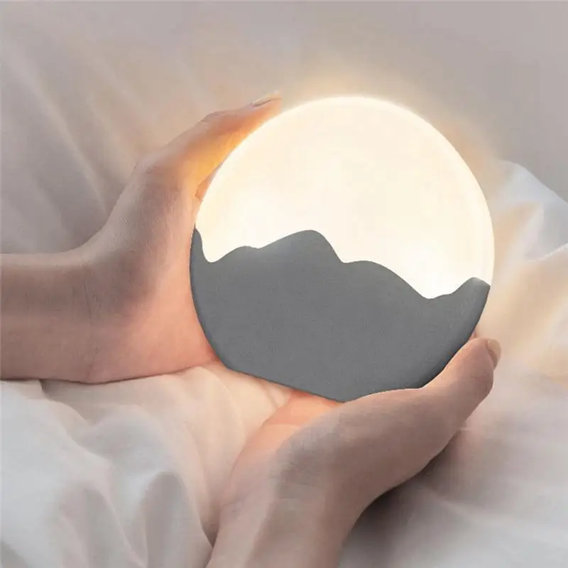  LED Moon Night Light USB Rechargeable Tap Control Dimming Table Bedside Lamp DC5V Desk Lamp Table W