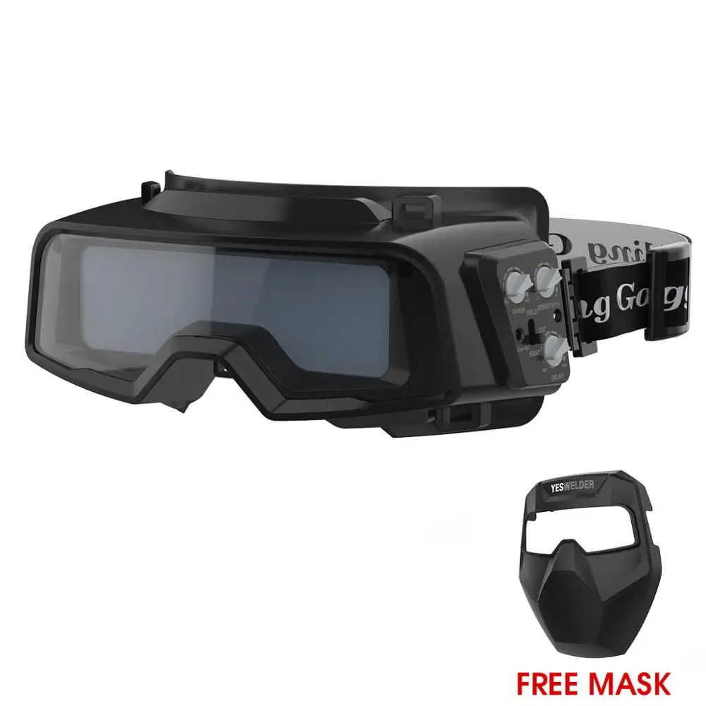 YESWELDER True Color Welding Goggles Auto Darkening Welding Glasses for TIG MIG MMA Plasma Weld Mask LYG-R100A