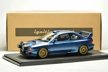 Modelo de ignição ig modelo 1/18 subaru impreza 22b-sti versão com um buraco coleção resina fundido simulação modelo carros brinquedos