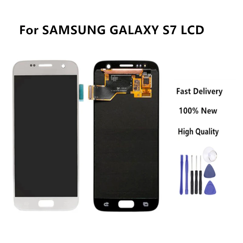 

Top quality For SAMSUNG GALAXY S7 G930A G930F SM-G930F LCD Display Touch Screen Digitizer Assembly Replacement + Tool