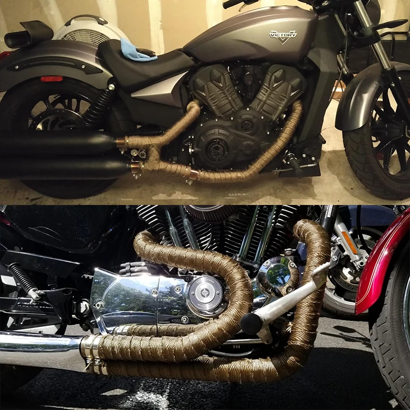 Motorcycle Exhaust Heat Wrap | Fiberglass Heat Shield Tape - Exhaust u0026  Exhaust Systems(motorcycle) - Aliexpress