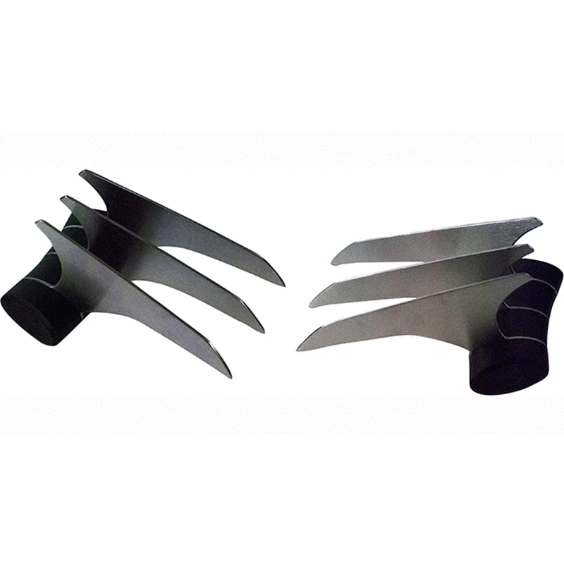 2 pièces en acier inoxydable déchiqueteuse de viande griffes Meat Shredder  Fork Utensil BBQ Tool avec poignée en bois pour Kithcen Buffet (rouge)