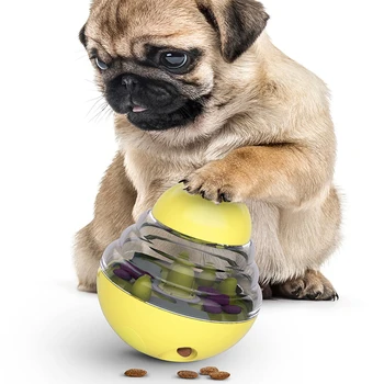 

Tumbler Treat Ball For Dogs Food Dispensing Safe Interactive Dog Toys Pet Training Adjustable Leaky Hole IQ Puzzle Game