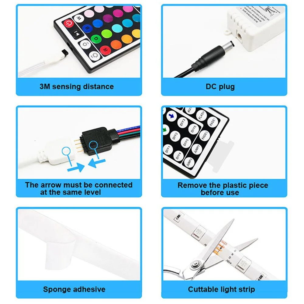 1 м 2 5 10 15 Светодиодные ленты светильник USB 12V RGB LED ТВ Настольный Экран задняя