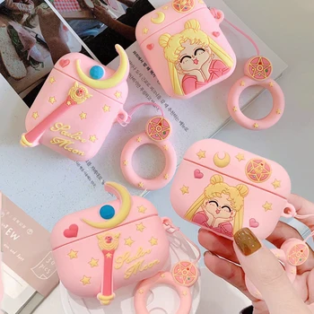

For Airpods Pro 3D Cute Cartoon Sailor Moon Earpods Case for Apple Airpods 1 2 3 Bluetooth Wireless Earphone Cover Charging Box