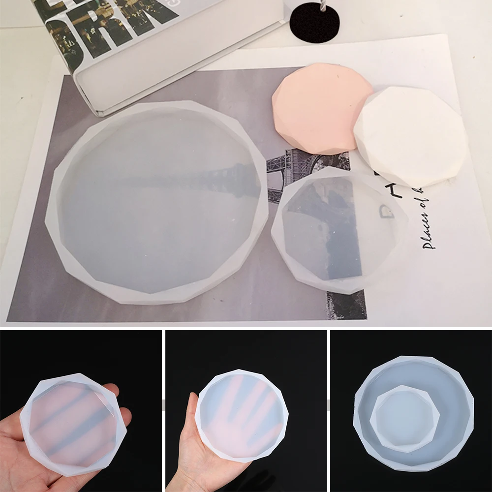 DIY Round Tray Flexible Silicone Mold Polygon UV Epoxy Resin Casting Crafts Coaster Jewelry Making Tools | Украшения и аксессуары