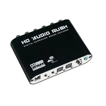 

5.1audio gear DTS AC-3 6CH Digital Audio Converter HD Audio Decoder Coaxial Signal to Analog Digital Stereo Audio Adapter for PC