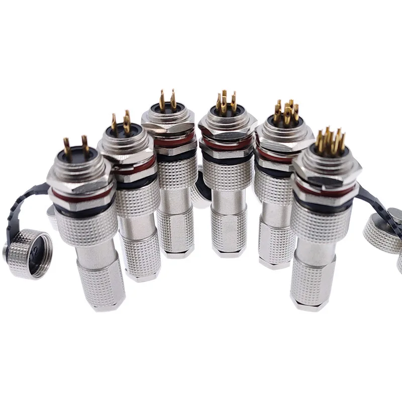 M12 12G металлический Разъем GX12 соединители медный контакт IP68 2pin3pin4pin5pin6pin7pin 5A