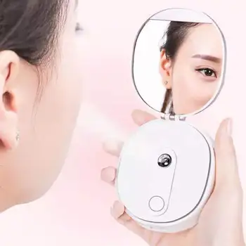 

Mini Water Sprayer Steam Face Humidifier Charger Portable Beauty Mirror