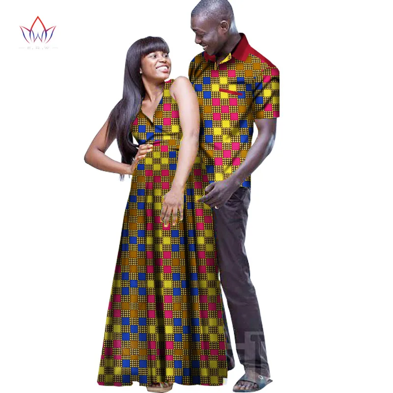 

2017 New Designs Couple for Lovers Mrs Men Shirt African Print Clothes Couple Clothing Dress + Mens African Shirt Men 6XL WYQ38
