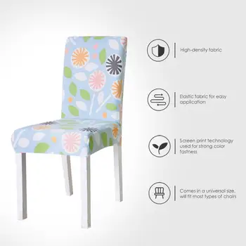 

Spandex Floral Printed Chair Cover Stretch Elastic Dining Seat Cover for Banquet Wedding Anti-dirty Removable housse de chaise