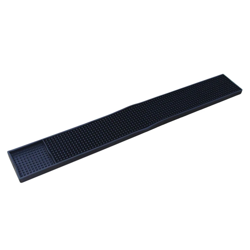 Household PVC Rubber Wine Glass Drain Mat Non-slip Rectangle Drain Mat Black Washable Drain Mat