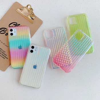

Gradient Aurora Colorful Transparent Shockproof Trunk Phone Case for iPhone 8 7 Plus 10 11 Pro X XS Max XR Back Cover Shell