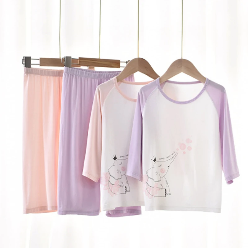 Girls Pajamas Summer Short Sleeve Children Clothing Sleepwear Cotton Pyjamas Sets Cute Homewear For Kids 6 7 8 9 10 11 Years Pajama Sets Aliexpress