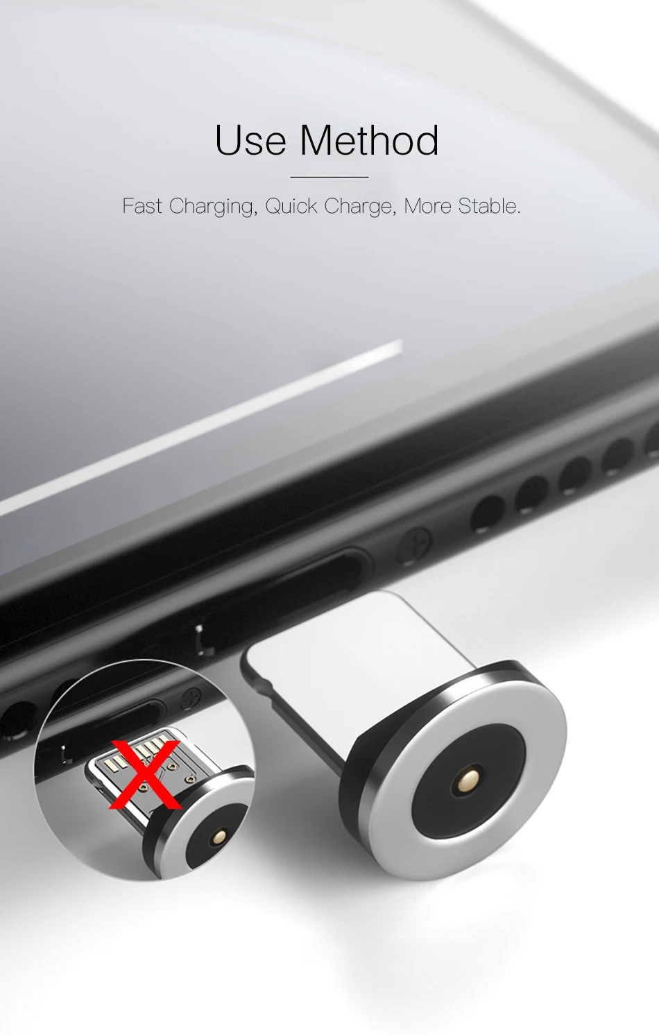 Магнитный кабель usb type-C, магнитный кабель, светодиодный, для быстрой зарядки, USB кабель микро-зарядного устройства, провод для iphone X 11Pro Xiaomi