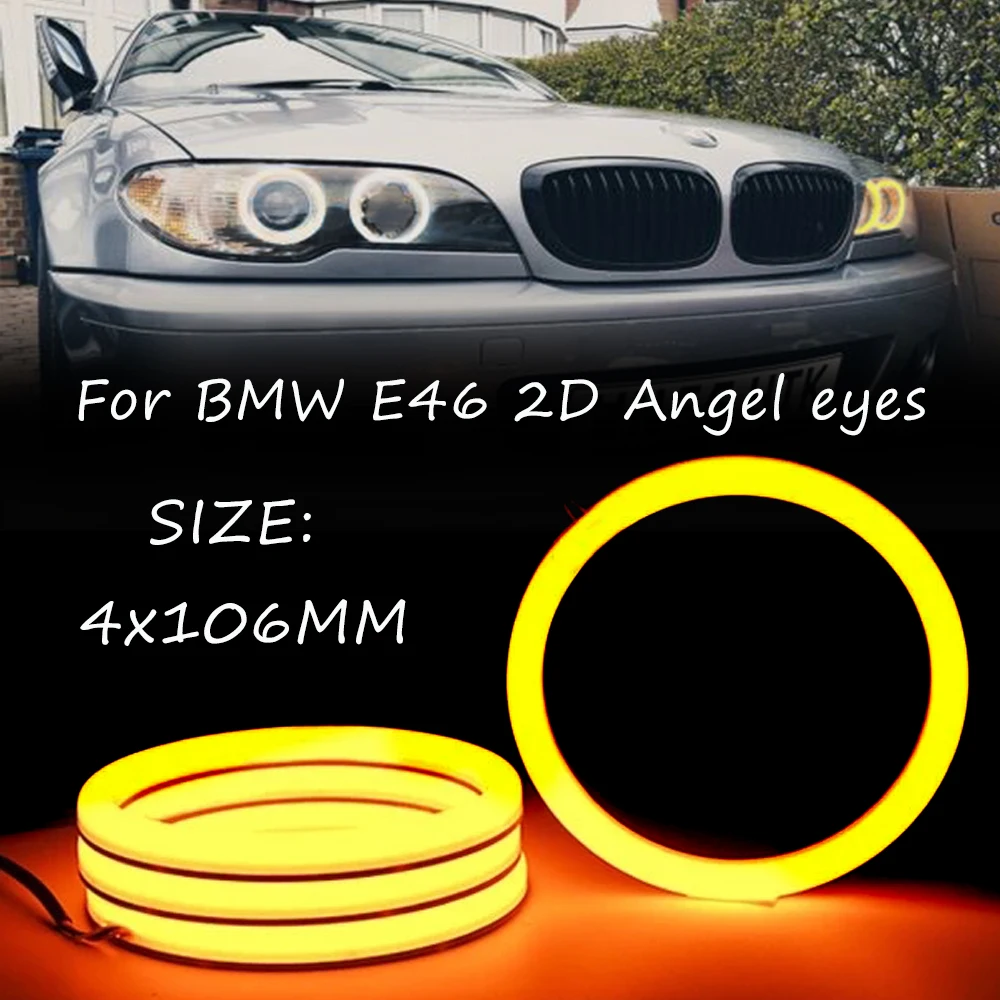 

1 SET 4x106MM Dual color Cotton light LED Angel eyes kit halo ring DRL for BMW 3 Series E46 2 Door Coupe/Cabrio/Convertible