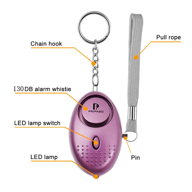 Compact Personal Alarm with LED Light