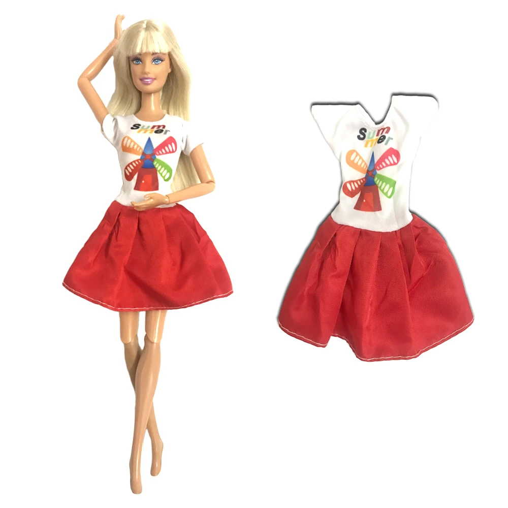 Nk vestido vermelho ondulado, saia fashion diária casual, acessórios de  roupa para boneca barbie, brinquedo de menina, 278d 3x, 1 peça - AliExpress