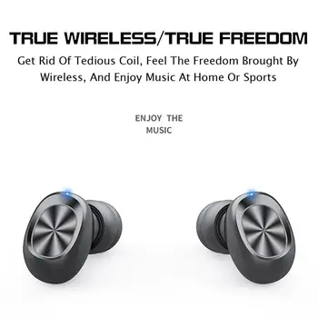 

Black Portable Waterproof Smart Earphone Twins Wireless Multifunction Earphone Earphone Earbud Stereo HIFI Sound Motion Touch