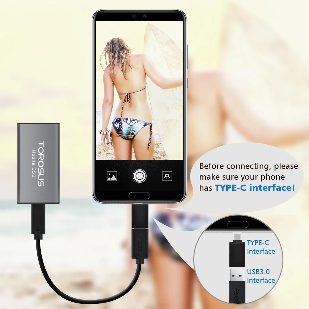  Torosus Externe SSD Festplatte 500gb 25gb SSD Protable USB 3.0 18 ''Externe Solid State Drives